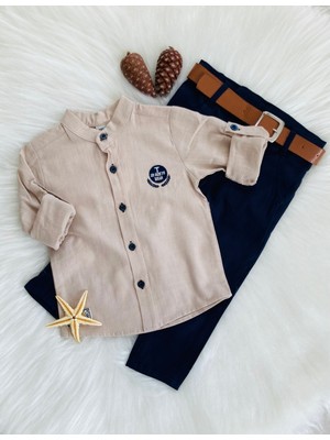 Togi Hakim Yaka Gömlek ve Kemerli Pantolon Erkek Çocuk Takım