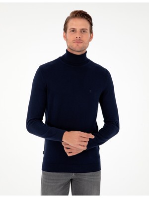 Pierre Cardin Erkek Lacivert Slim Fit Balıkçı Yaka Basic Triko Kazak 50296582-VR033