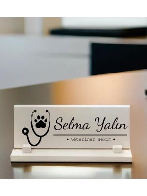 Giftali Kişiye Özel Veteriner Hekim Temalı Masaüstü Taş Isimlik 