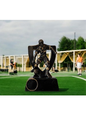 Hinessa Biblo Dekoratif Obje Heykel Sporcu Figürü Biblo Siyah Gold Eskitme Desen Futbol, Golf, Tenis, Boks