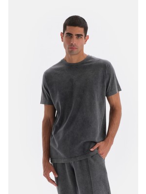 Füme Kısa Kollu Yıkamalı Tişört