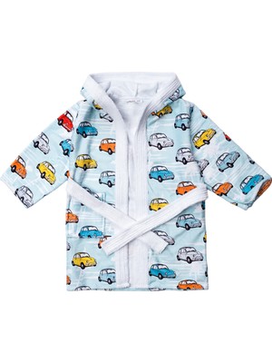 Lusana 1015VRYNT Erkek Araba Desenli Bornoz