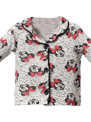 Lusana 1069 6-18 Ay Minnie Baskılı Düğmeli Pijama Takım