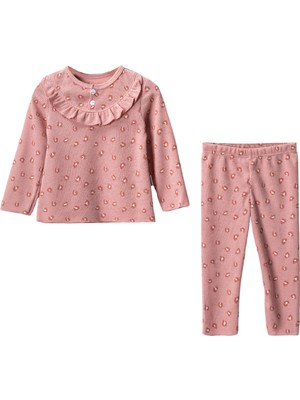 Lusana 24420 9-24 Ay Kız Fitilli Leoparlı 2li Takım