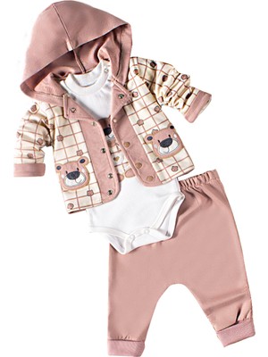 Lusana 0402 0-12 Ay Ayılı Hırkalı 3lü Takım