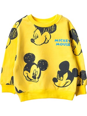Lusana 301324 3-7 Yaş Mıckey Mouse Baskılı  Sweat