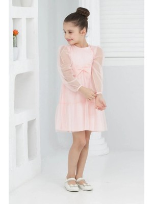 Lusana 30355-0 Papyonlu Tüllü Elbise