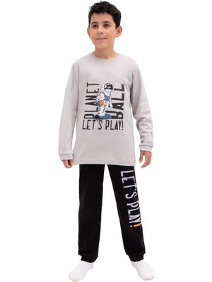 Lusana 5079 10-13 Yaş Lets Play Baskılı  Pijama Takım