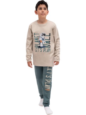 Lusana 5078 7-10 Yaş Lets Play Baskılı  Pijama Takım