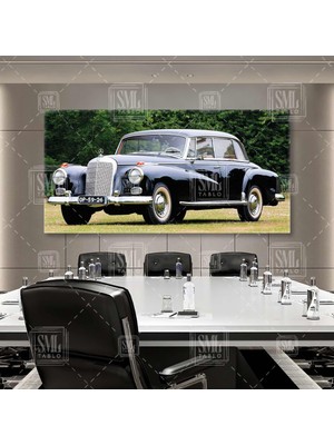 SML Tablo Mercedes-Benz 300D W189 Kasa 1957 Klasik Araba Antika Enine Yatay Kanvas Tablo