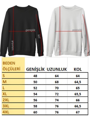 Gölge Stor Atatürk Görselli Bisiklet Yaka Unisex Sweatshirt 766