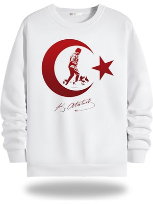 Gölge Store Atatürk Görselli Bisiklet Yaka Unisex Sweatshirt 795