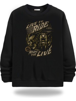 Gölge Store Motorcycles Bisiklet Yaka Unisex Sweatshirt 936
