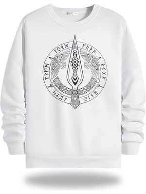 Gölge Store Viking Görselli Bisiklet Yaka Unisex Sweatshirt 932