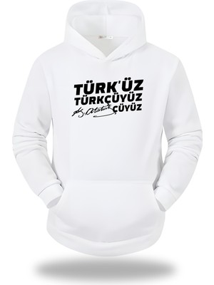 Gölge Stor Atatürk Yazılı Kapşonlu Unisex Sweatshirt 800