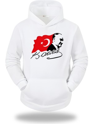 Gölge Stor Atatürk Görselli Kapşonlu Unisex Sweatshirt 798