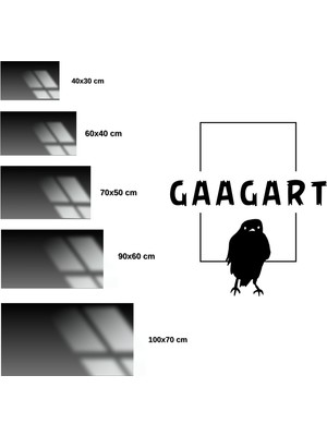 Gaagart Metal Çerçeveli Yatay Cam Ofis Duvar Tablosu Atatürk Portresi