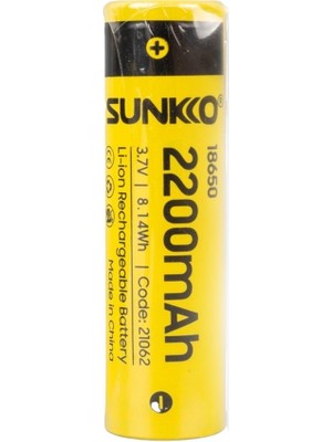 Sunkko 18650 3.7 Volt 800 Mah 1'li Şarj Edilebilir Pil