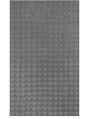 Raschel Carpet Koyu Gri Yıkanabilir Yumuşak Bubble Kaymaz Özel Taban Peluş Halı Yolluk