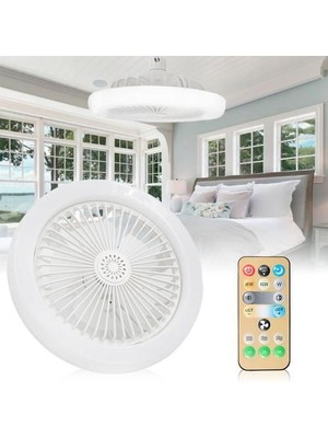 3 Işık Modlu,  Dinlenebilir, 3 Fan Hızlı, Kumandalı, Pervaneli, 42 Watt Çok Kaliteli LED Fan Ampul,