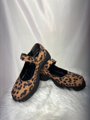 Hco Shoes Kadın Kemer Detaylı Casual Leopar Laofer