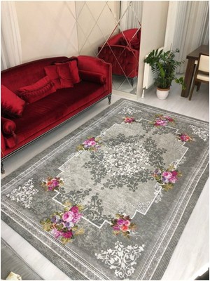 Eyprich Modern Desen Lastikli Kadife Halı Örtüsü 6m2-200x300