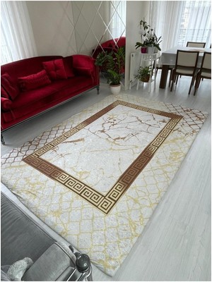 Eyprich Yeni Gold Piramit Model Lastikli Kadife Halı Örtüsü 12 M2 - 300x400