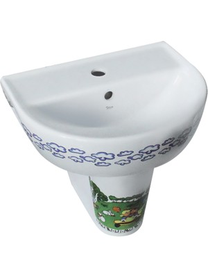Turkuaz Yumurcak Lavabo 35X45 SADECE LAVABO AYAK HARİÇTİR.