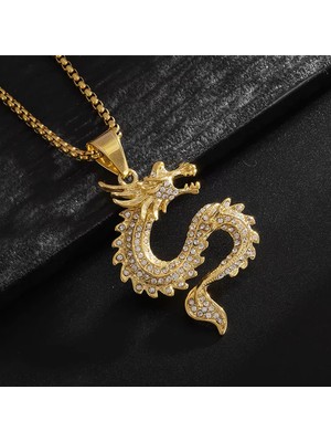 Laria Jewelry Taşlı Ejderha Kolye