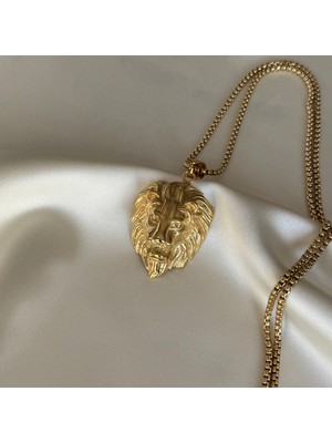 Laria Jewelry Gold Aslan Kafası Kolye