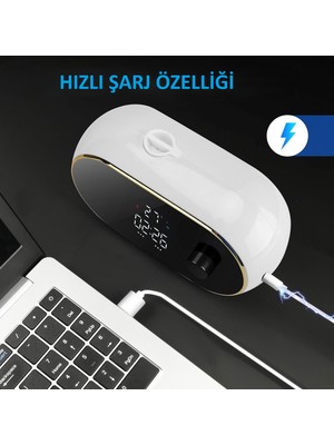 UmoTech Otomatik Duvara Monte Sabunluk, Hd Büyük Ekran, 450 ml Kapasite, Zaman ve Sıcaklık Göstergesi (Beyaz)