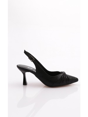 DGN K432 Kadın Önü Taşlı Topuklu Ayakkabı