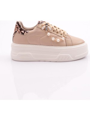 Dgn 1041 Kadin Yani Taşli Kalin Taban Spor Ayakkabi