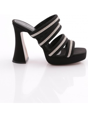 Dgn C5125 Kadin Taş Şeritli Abiye Topuklu Terlik