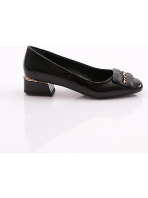 Dgn 4886 Kadin Kare Tokali Topuklu Ayakkabi