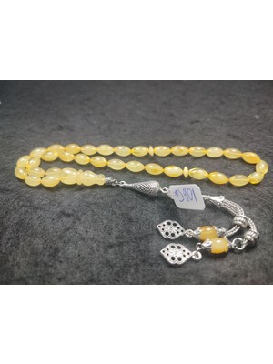 İskeçe Tesbih 10.65 Gr. 2 Yedek Habbeli El Boy Rus Kaya Damla Kehribar Sertifikalı 5839