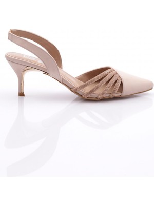 Dgn 5008 Kadin Taş Süslemeli Topuklu Ayakkabi