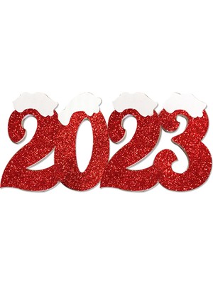 Yılbaşı Strafor Kırmızı Strafor 2023 Dekor Süs