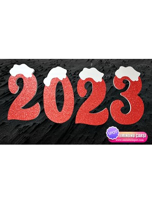 Yılbaşı Strafor Kırmızı Strafor 2023 Dekor Süs