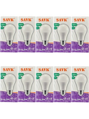 Şavk 12W 4000K (Günışığı) E27 Duylu LED Ampul (10 Adet)