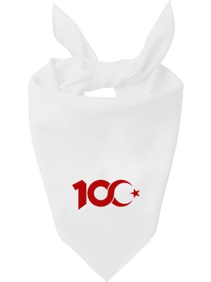 Cumhuriyet 100 Yıl Tasarımı Tek Renk Fular