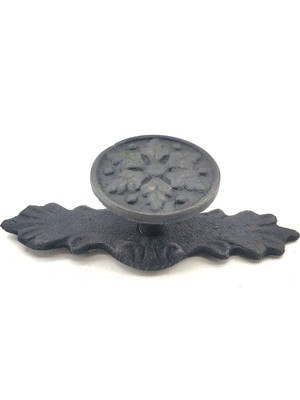 Kaufhier Antika Tarz Dekoratif Pirinç Çiçek Düğme - 27X70 Mm, Oksit