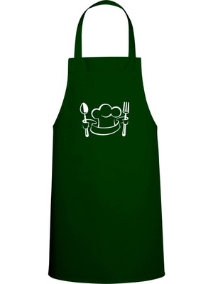 Chef Şapkası Özel Baskılı Chef Mutfak Önlüğü Avcı Yeşili