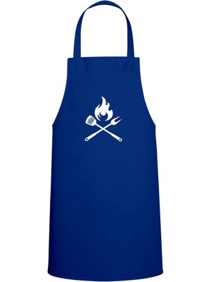 Aşçı Özel Baskılı Chef Mutfak Önlüğü Saks Mavisi