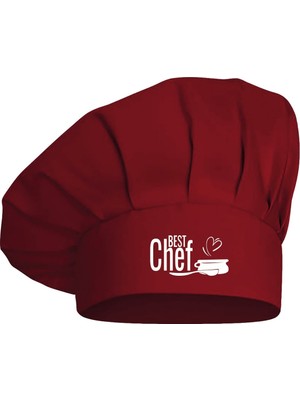 Best Chef Yazılı Tasarım Mantar Kep Alpaka Kumaş