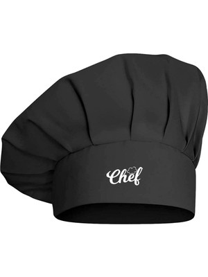 Chef Yazılı Chef Şapkası Tasarım Mantar Kep Alpaka Kumaş