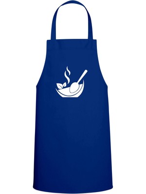 Chef Özel Baskılı Chef Mutfak Önlüğü Saks Mavisi