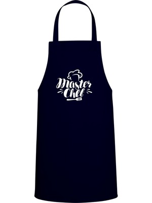 Master Chef Yazı Özel Baskılı Chef Mutfak Önlüğü Lacivert