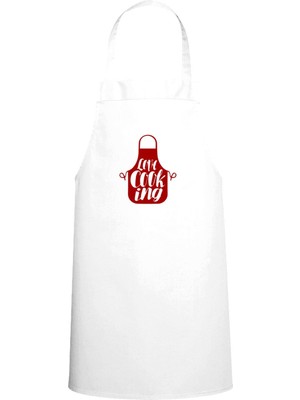 Love Cooking Yazılı Özel Baskılı Chef Mutfak Önlüğü Beyaz