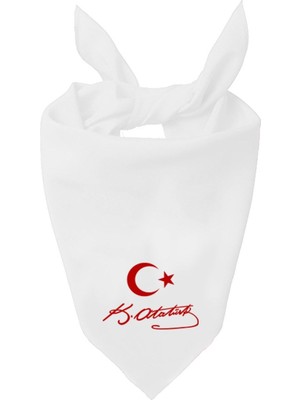 Ayyıldız ve K.atatürk Imzalı Tasarım Tek Renk Fular